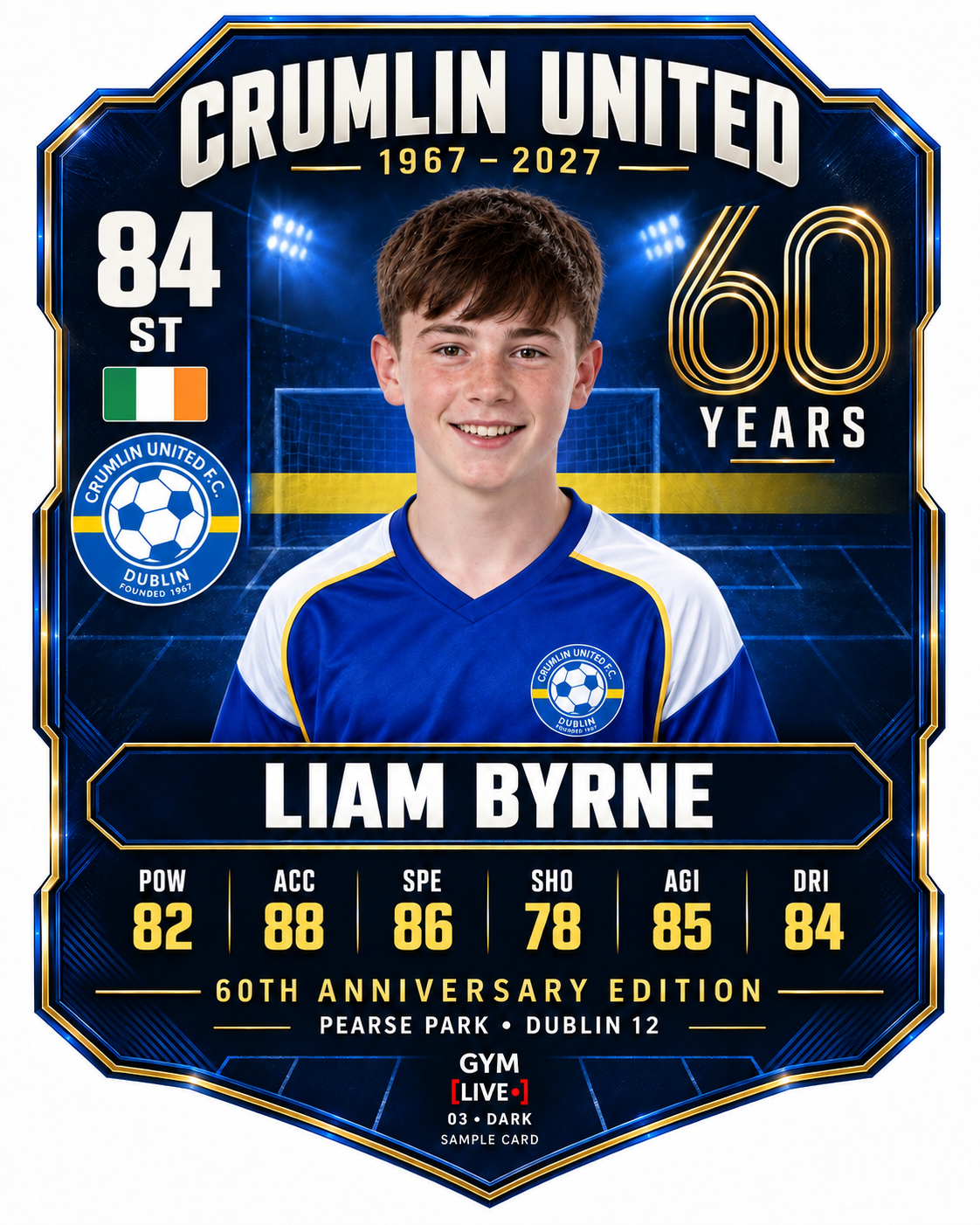 Liam Byrne — illustrative Crumlin United player card